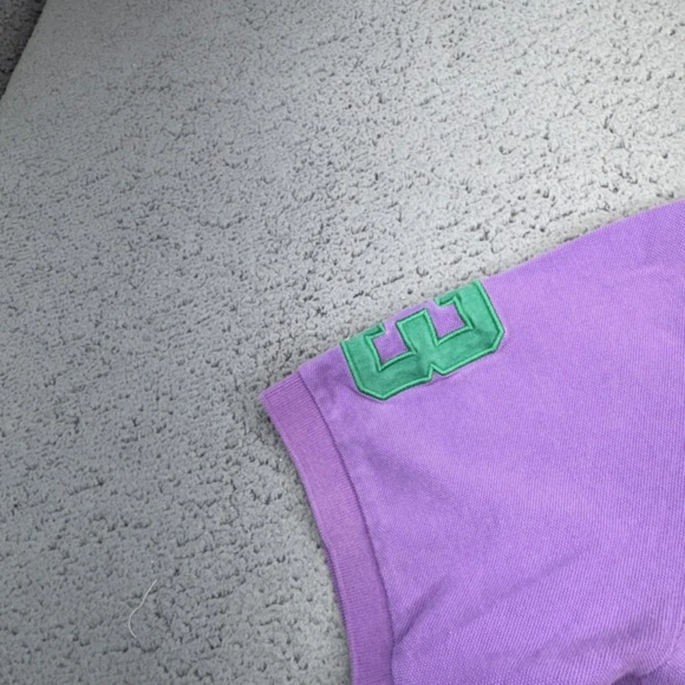 Polo Ralph Lauren Polo Shirt Mens XL Purple Rugby Big Green Pony Drop Hem Vented
